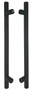 Pro-Line Series: Ladder Pull Handle - Back-to-Back, Matte Black Powder Coated Finish, 304 Grade Stainless Steel Alloy