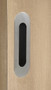One-Sided 6-5/16" Pressure Fit Recess Pull Handle, Snap-In, for Wood Doors - Oval (Brushed Satin Stainless Steel) mockup on door