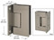 Brushed Nickel Wall Mount Full Back Plate Glass Door Hinge