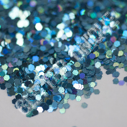 Sky Blue Holo Hex .040