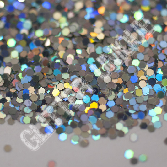 Silver Holo Hex .040