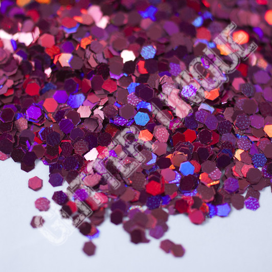 Bright Pink Holo Hex .062