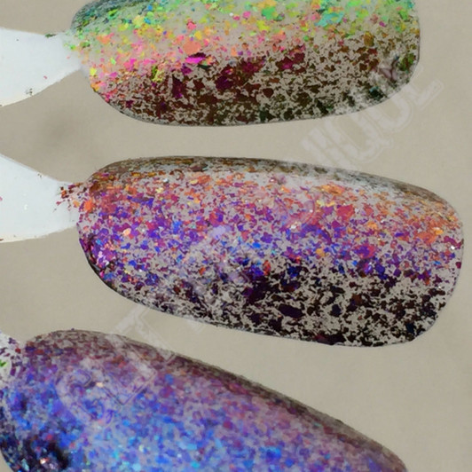 Violet-Red-Orange UCC Flakes