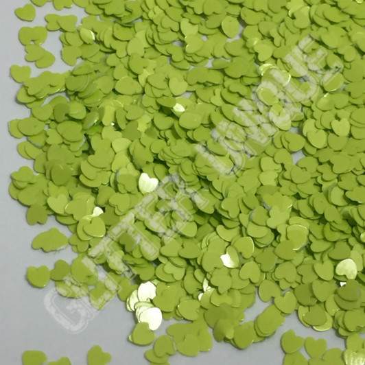 Matte Apple Green Hearts - MINI