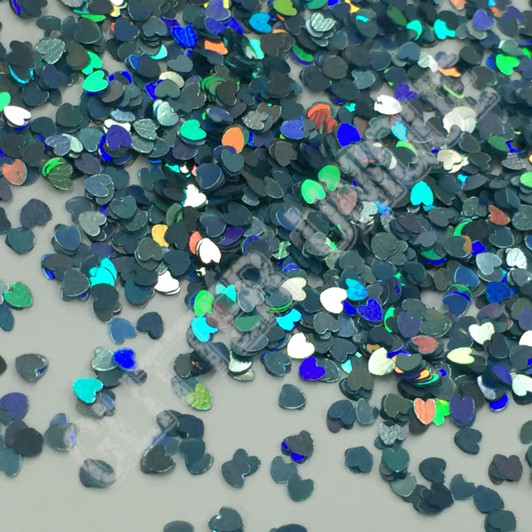 Baby Blue Holo Hearts - MINI
