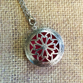 Essential Oil Diffuser Necklace with Antique Silver Filigree Design