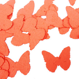 Tangerine Butterfly Shaped Plantable Seed Paper Confetti - 240 Pack