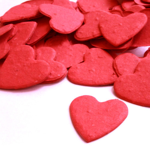 Heart Shaped Plantable Confetti in Bright Red