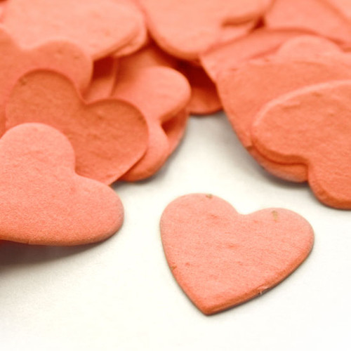 Heart Shaped Plantable Confetti - Coral