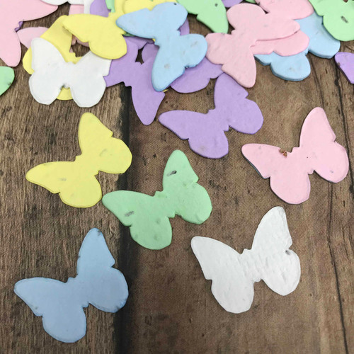 ASSORTED PASTEL Butterfly Shaped Plantable Seed Paper Confetti - 240 Pack