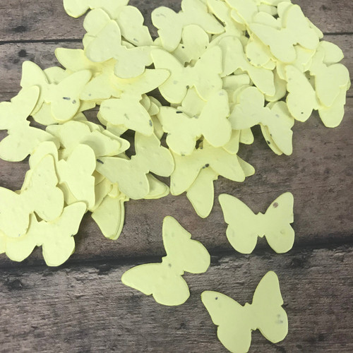 Yellow Butterfly Shaped Plantable Seed Paper Confett - 240 Pack