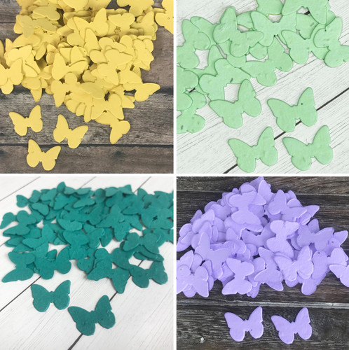 Butterfly Shaped Plantable Seed Paper Confetti - 240 Pack, Available in 30 Colors