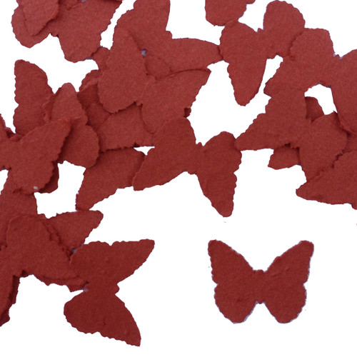 Brick Red Butterfly Shaped Plantable Seed Paper Confetti - 240 Pack