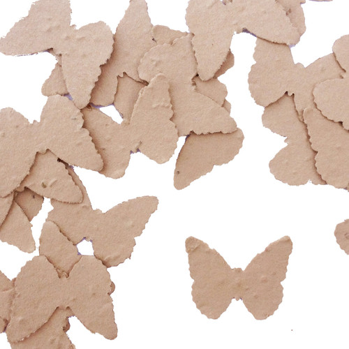 Latte Brown Butterfly Shaped Plantable Seed Paper Confetti - 240 Pack