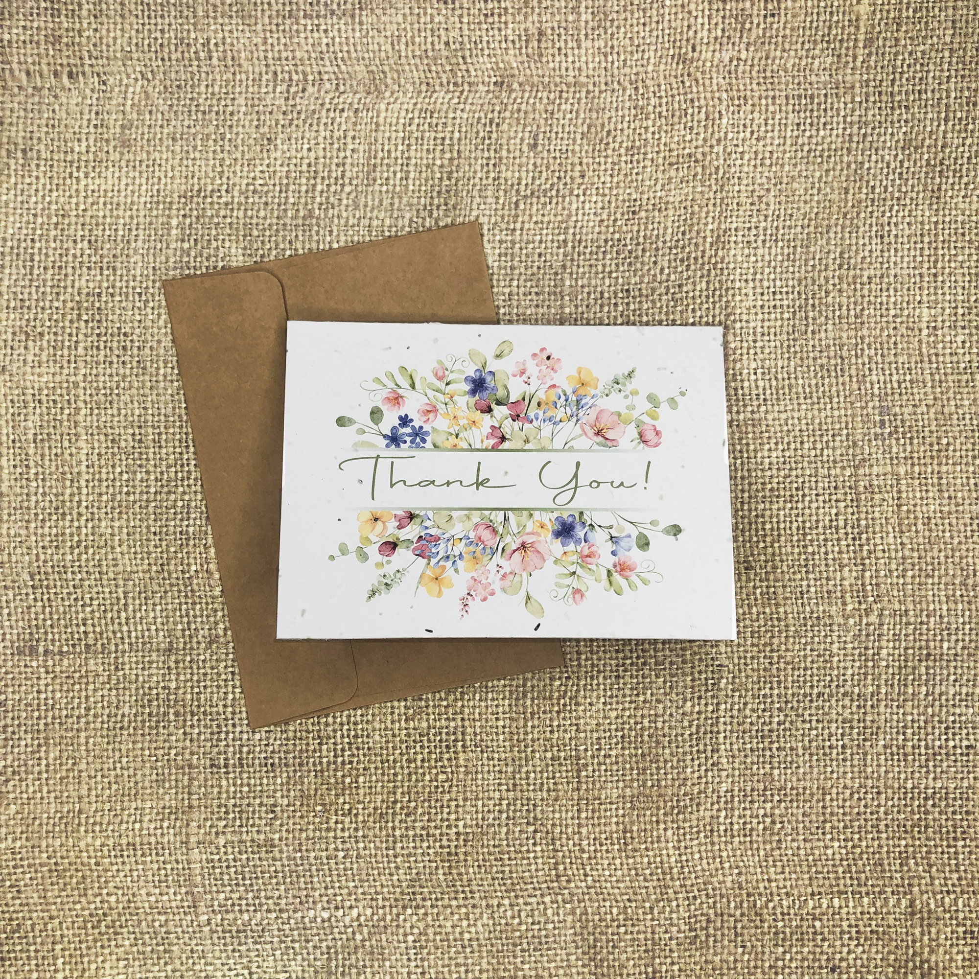 Vibrant Wildflower Frame Thank You 3.5x5 Tent Cards with Envelopes ...