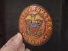 US NAVY Officer Crest  Classic embossed leather  3.43"
