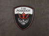 P-8 POSEIDON SHIELD, Red & Black, Classic Embossed Leather, Officially Licensed