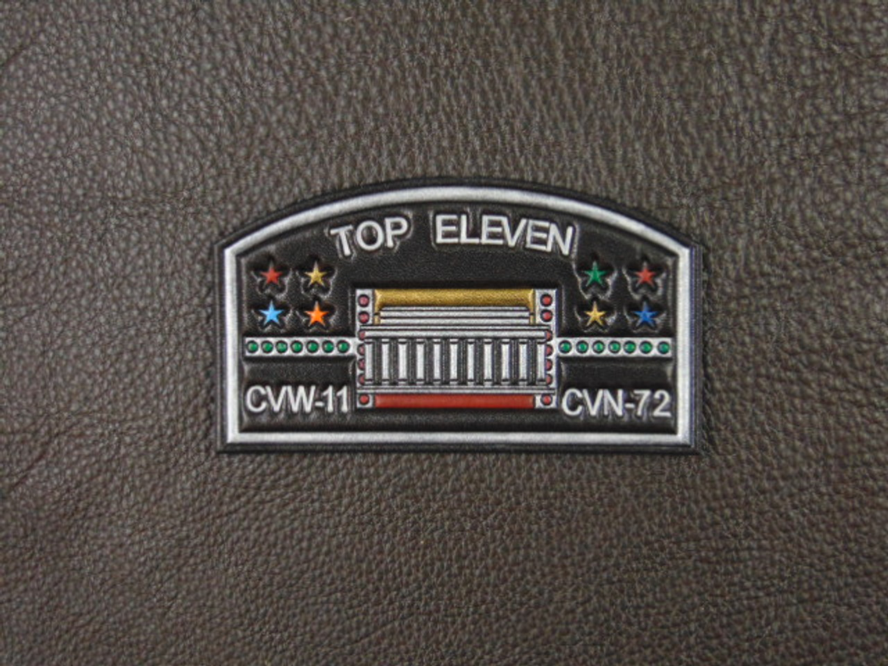 CVW-11  Top Eleven Patch  full color  Classic  Embossed Leather