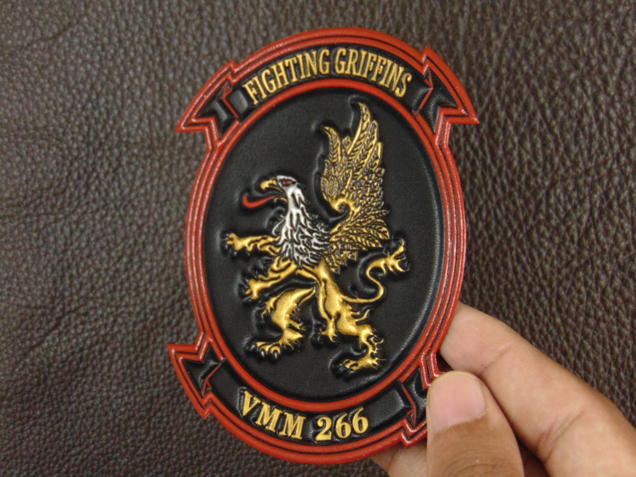 VMM-266 FIGHTING GRIFFINS Classic Embossed Leather