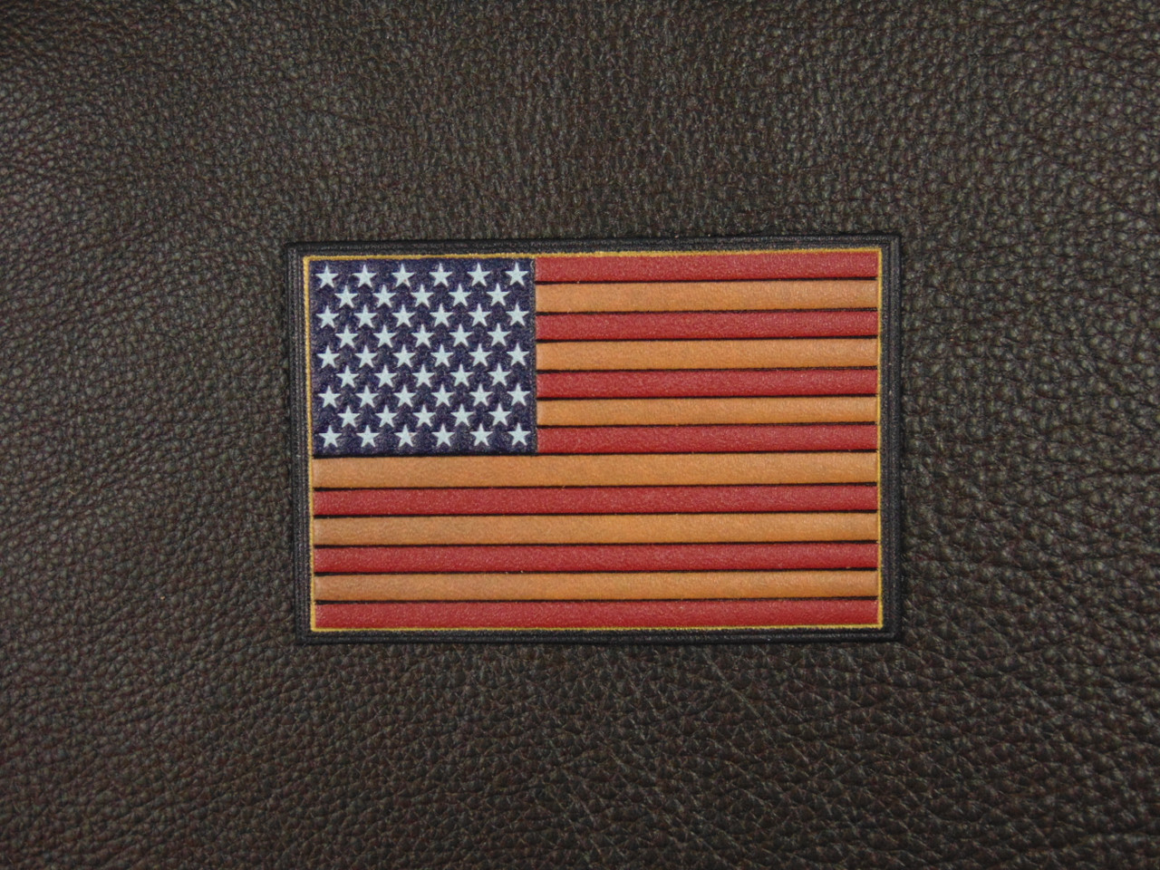 US FLAG   Embossed Leather, Vintage Color -  Our very Best !  Free Shipping