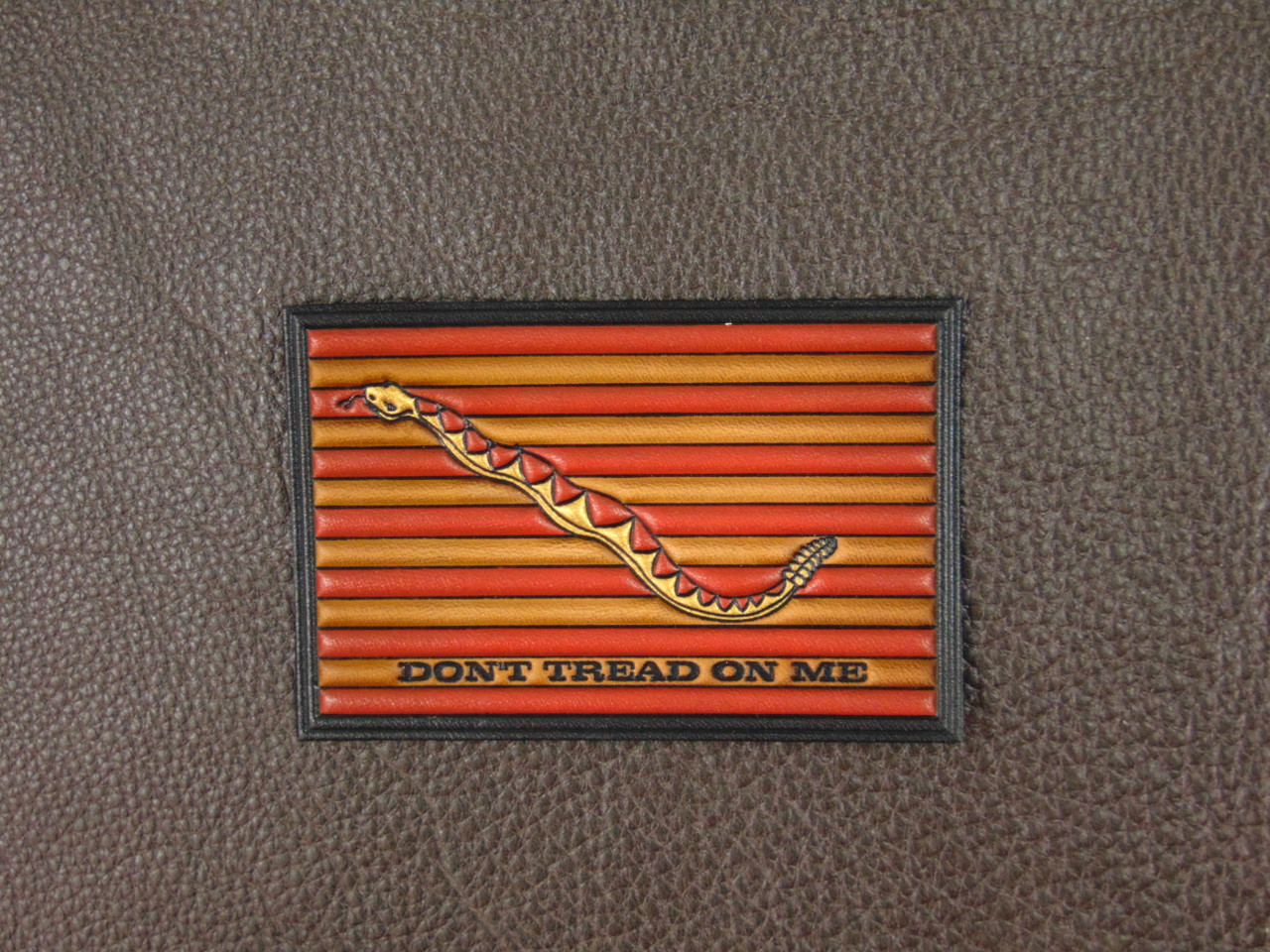  DTOM  Flag,  DON'T TREAD ON ME,   C18VC Embossed  fine leather 