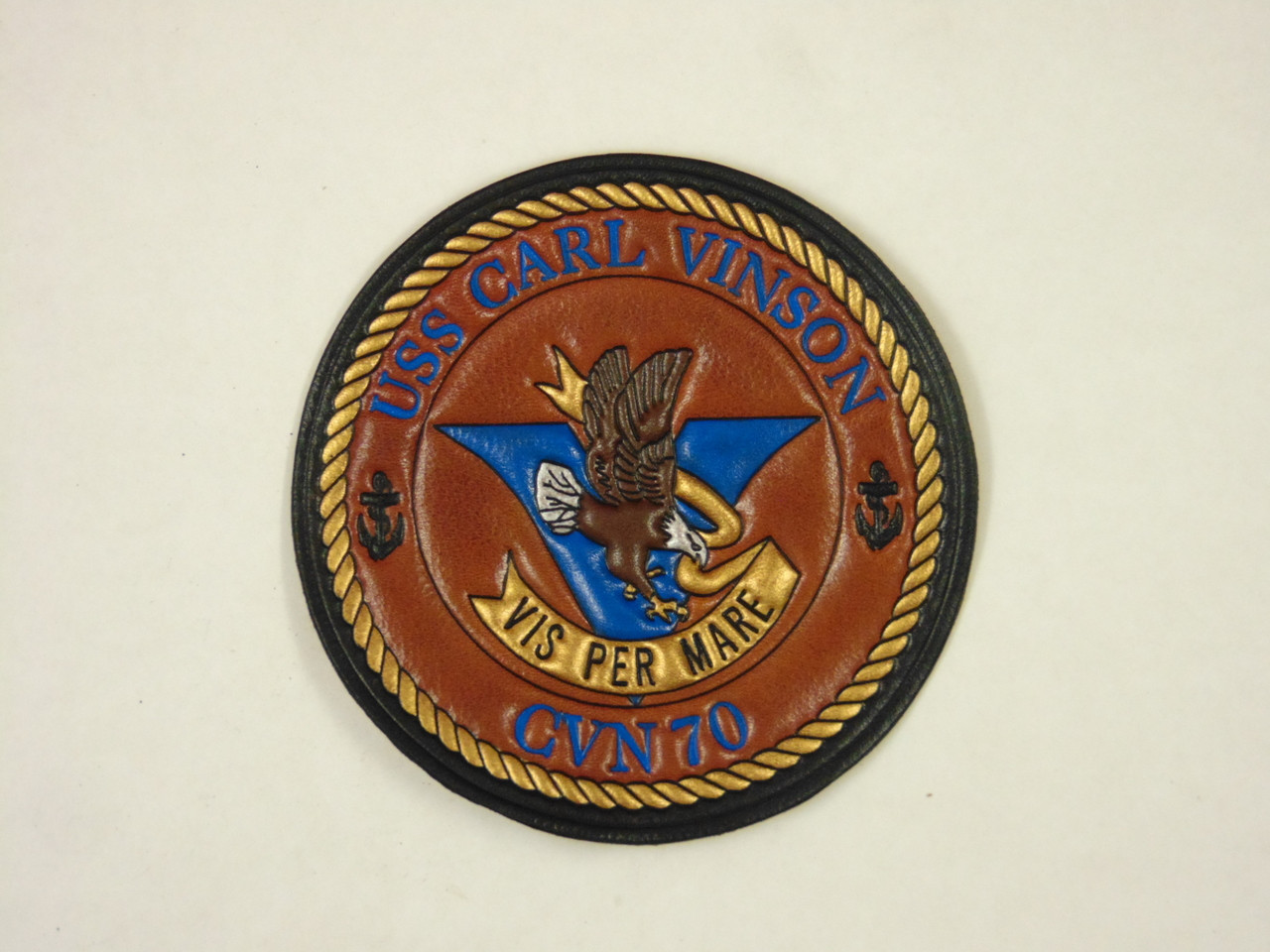 USS CARL VINSON CVN-70 Classic Embossed Leather  5"