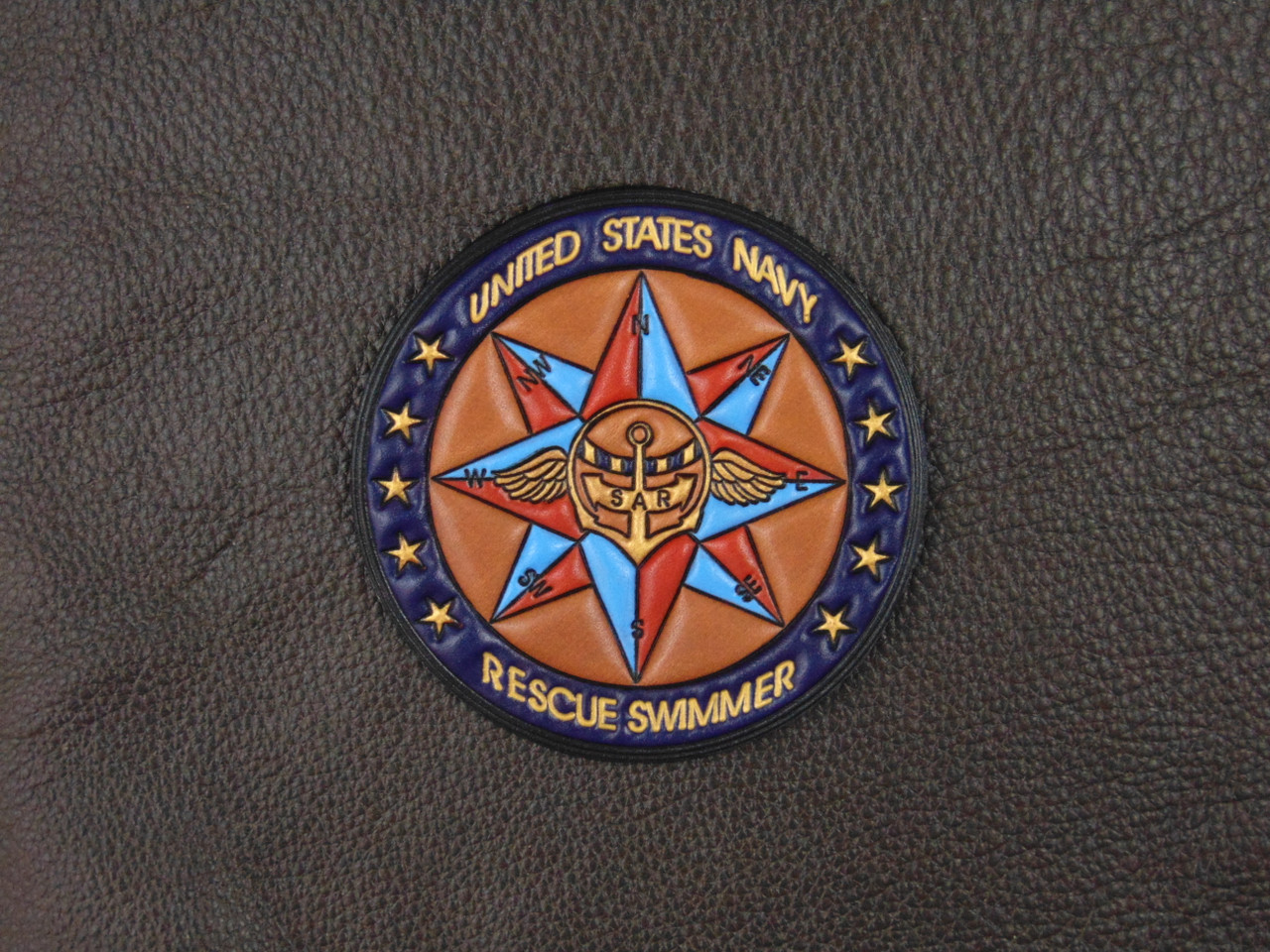 USN RESCUE SWIMMER  SAR Compass Rose  Classic Embossed