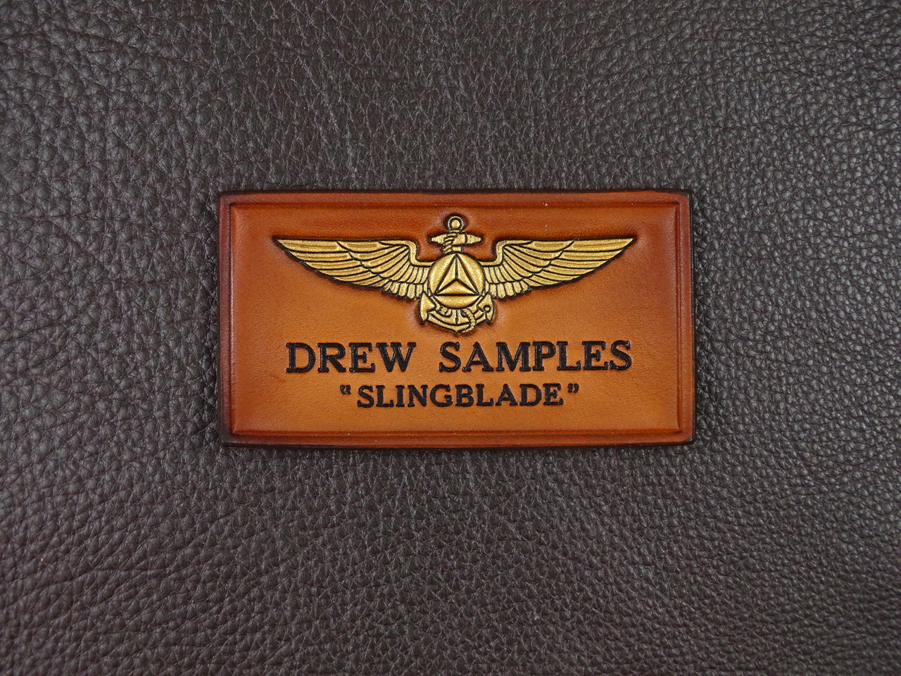 Antique Brown  w/Gold text  NOAA Pilot Name tag