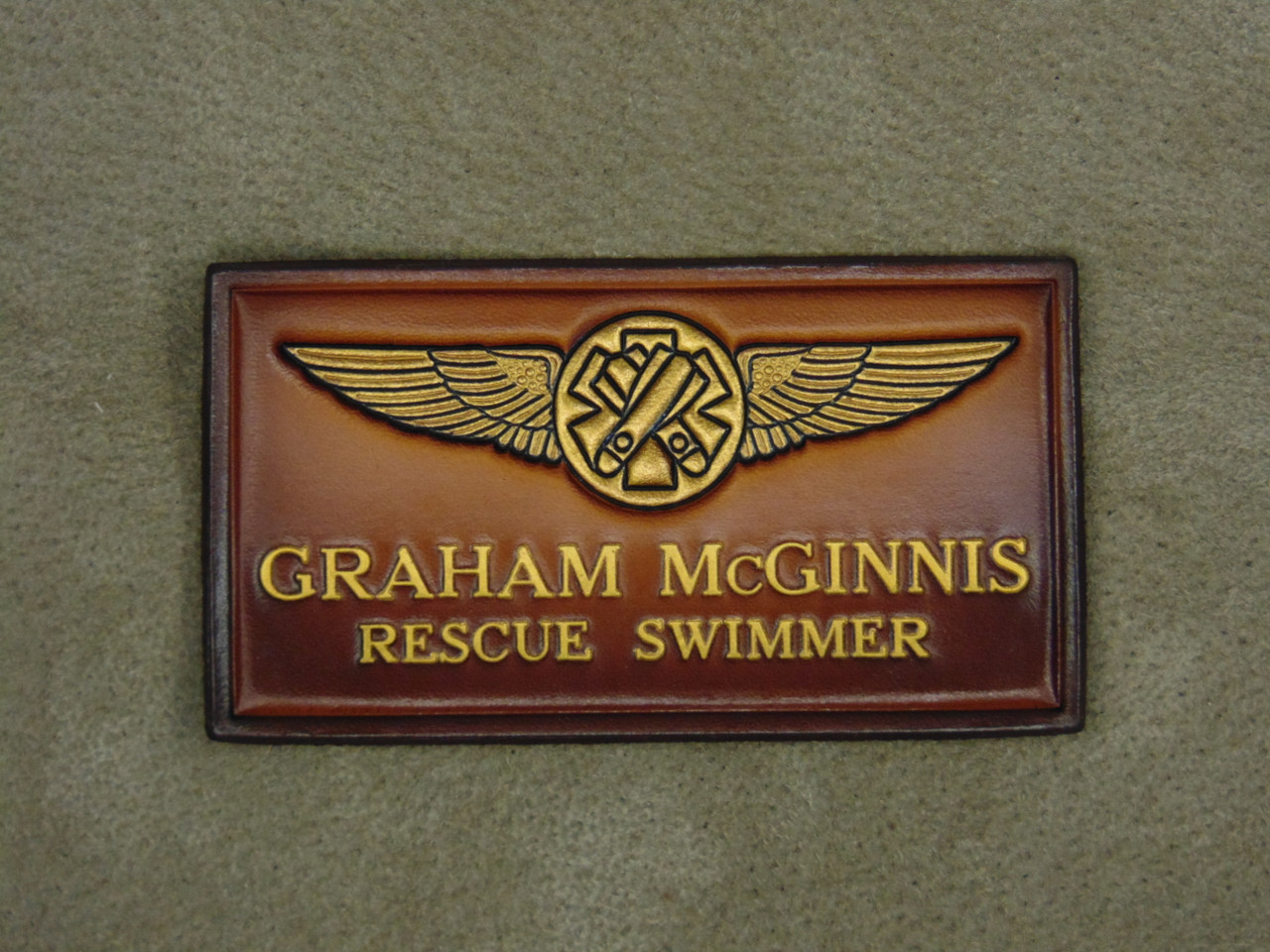 USCG RESCUE SWIMMER NAMETAG  2 Lines of text