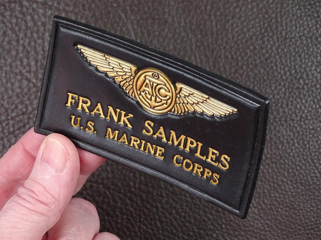 US Coast Guard Aircrew  Nametag, 2 Lines of Text, Classic Embossed Officially Licensed