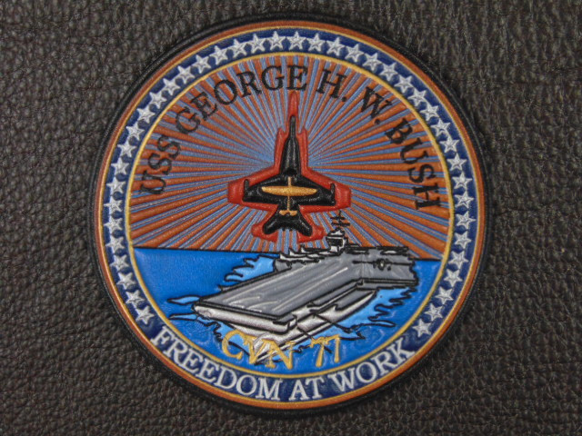 USS GEORGE  H W  BUSH,  CVN-77  Classic Embossed leather