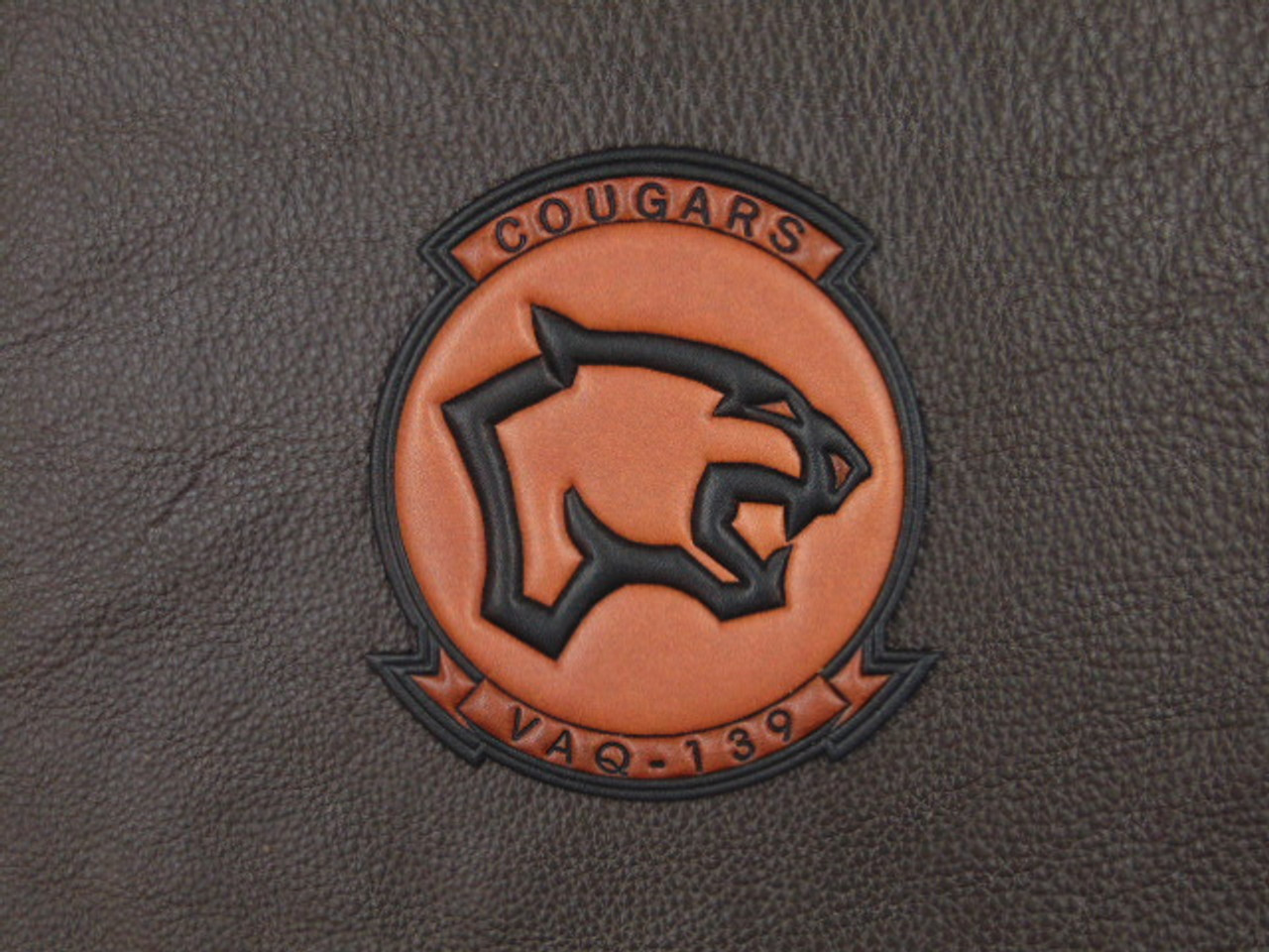 VAQ-139 COUGARS  Brown tone  Classic Embossed Leather