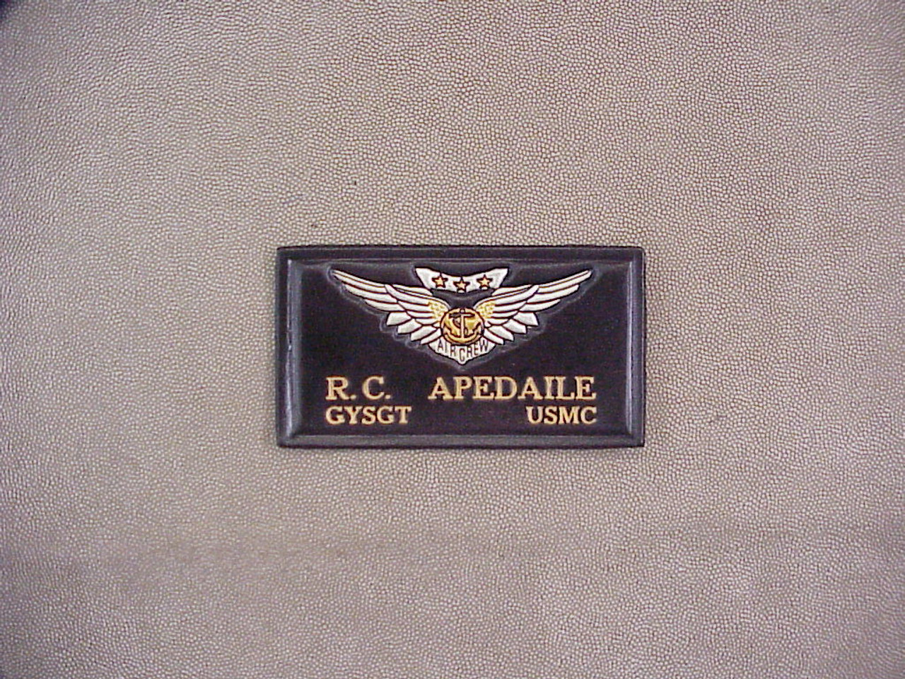 USMC Combat Aircrew Nametag  1 Line of Text,  Classic Embossed