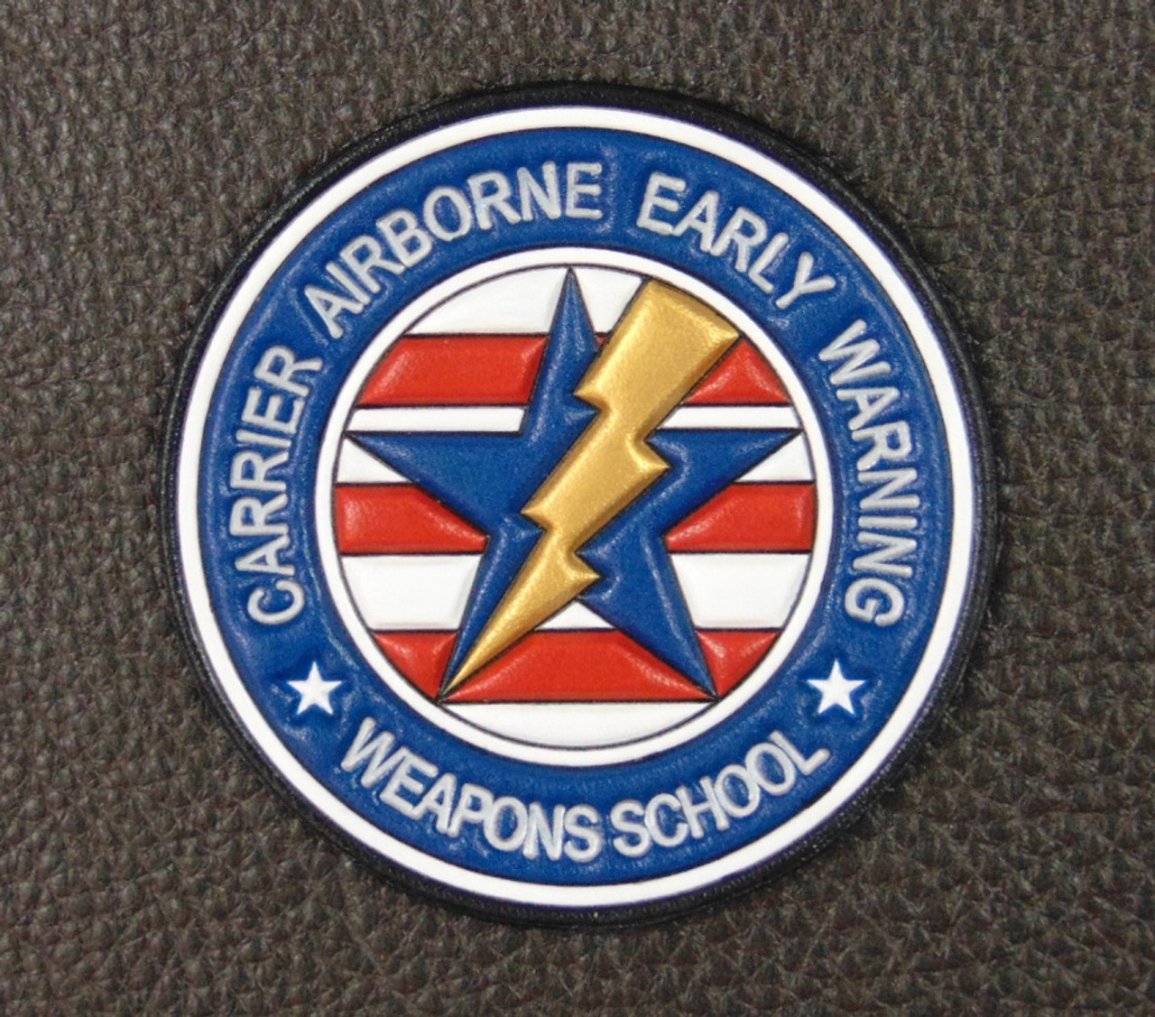 CAEWWS WTI, Carrier Airborne Early Warning Weaps School,  Classic Embossed leather Full color, Officially Licensed