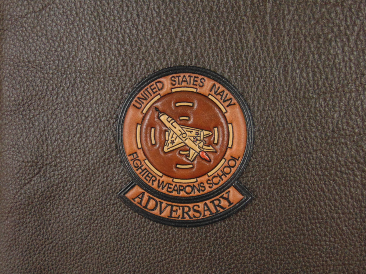 TOPGUN ADVERSARY, Brown tone, Classic Embossed leather, Officially Licensed