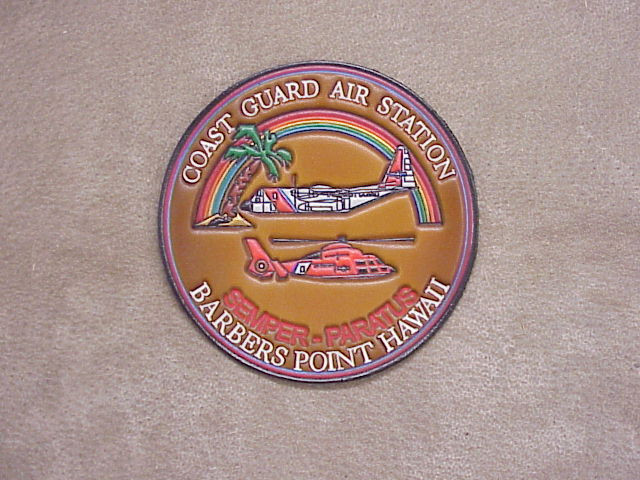 US Coast Guard CGAS Barbers Point Rainbow patch, Classic Embossed leather