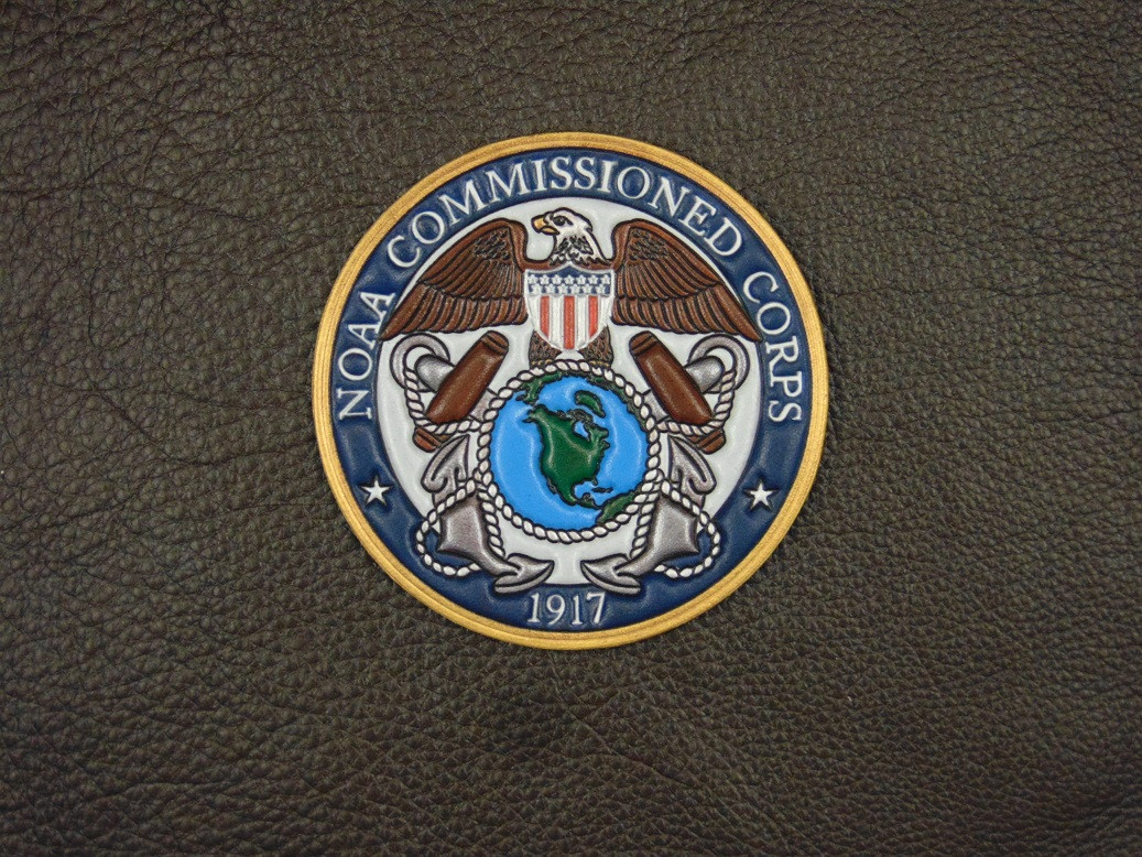 NOAA Commissioned Corps  Classic Embossed Leather, Full color