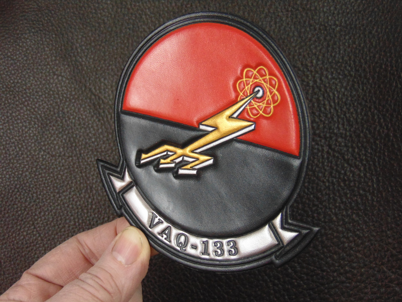 VAQ-133 Embossed Leather squadron patch