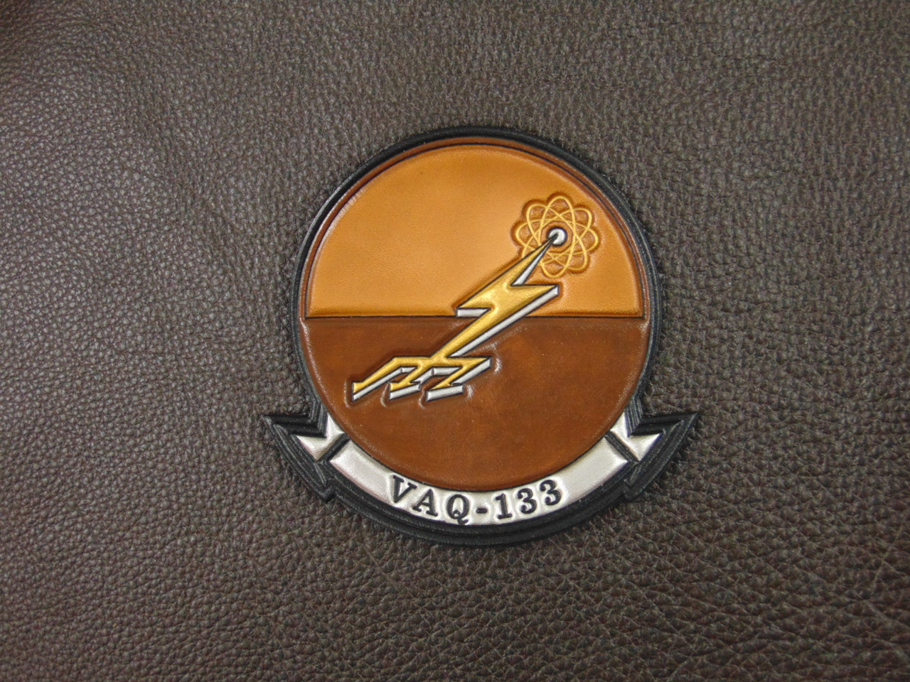 VAQ-133 Embossed Leather squadron patch Vintage color