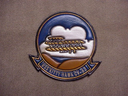  USS KITTY HAWK CV-63  Classic Embossed Leather 