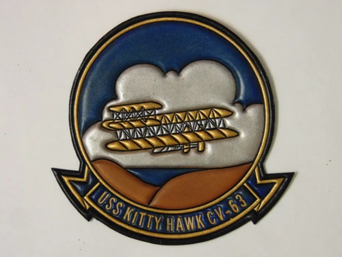  USS KITTY HAWK CV-63  Classic Embossed Leather 