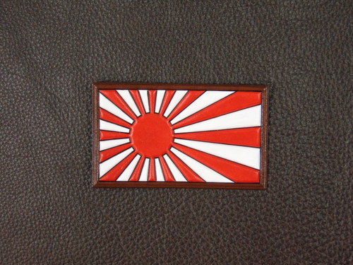 JMSDF ENSIGN /  Japan Navy Flag/DK Brown Border  Classic Embossed