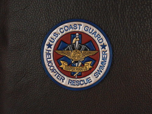  USCG  HELICOPTER RESCUE SWIMMER 4" Classic Embossed leather 