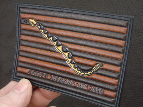 Dont Tread on Me Flag,  C18BT Embossed Fine Leather - Our Very Best