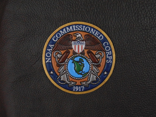 NOAA Commissioned Corps  Classic Embossed Leather, Vintage color