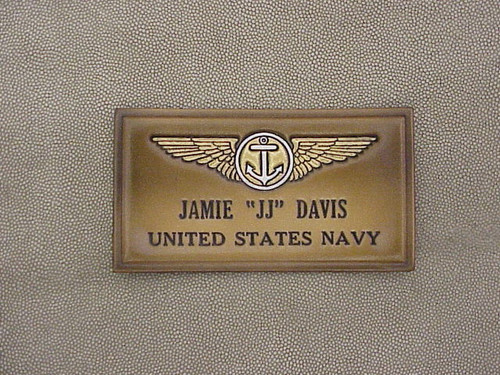 NAVAL AVIATION OBSERVER Nametag , 1 Line of Text CLASSIC EMBOSSED
