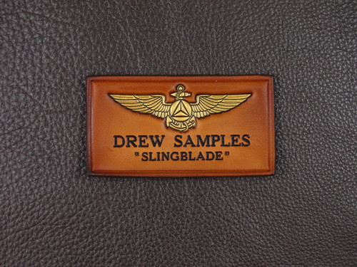 Antique Brown  w/Gold text  NOAA Pilot Name tag