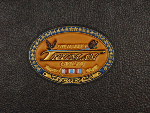 CVN-75 HARRY S TRUMAN Patch, Classic Embossed Leather Offically Licensed