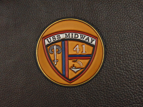 CV-41,  USS  Midway  4"  Round Classic Embossed,  Our Best work !
