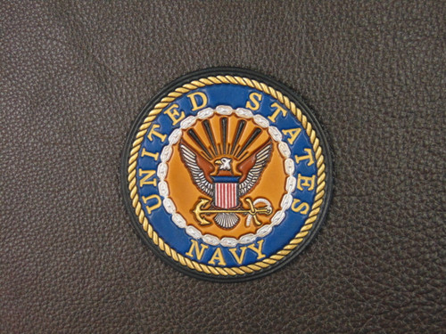 US NAVY EMBLEM, Classic Embossed Leather patch, Offically Licensed